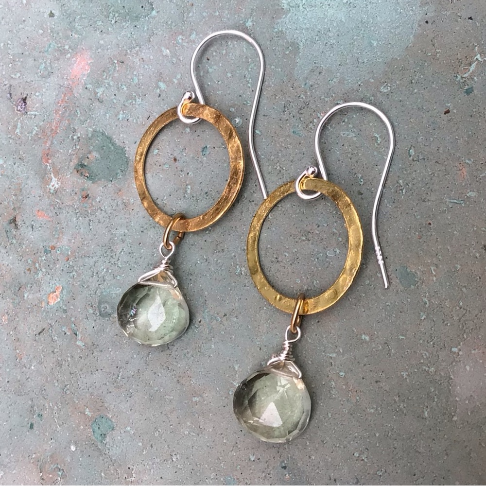 Sterling Silver Sundance Charm prasiolite earrings